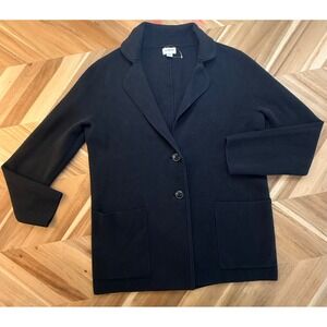 J Crew Black Waisted Sweater Blazer Cardigan Jacket Women's XS Academia Career